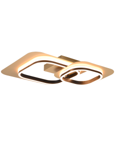 Πλαφονιέρα Μεταλλική Χρυσαφί 52xH10cm IP20 LED 28w 3000K 3400lm Switch Dimmer 25-50-100% Trio Lighting Lugo 642910280