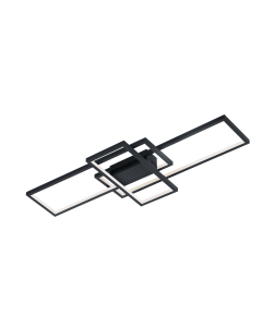 Thiago Μοντέρνα Μεταλλική Πλαφονιέρα Οροφής με Ενσωματωμένο LED σε Μαύρο χρώμα 104cm Trio Lighting 652610342