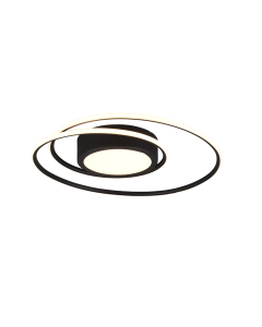 Yava Μοντέρνα Μεταλλική Πλαφονιέρα Οροφής με Ενσωματωμένο LED σε Μαύρο χρώμα 60cm Trio Lighting 672310232