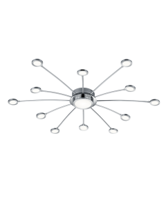 Μοντέρνα Μεταλλική Πλαφονιέρα Οροφής με Ενσωματωμένο LED σε Ασημί χρώμα 100cm Trio Lighting 673311306