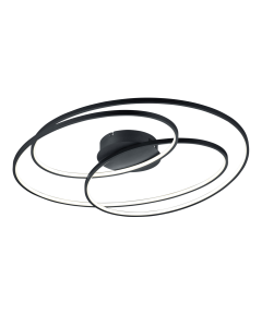 Gale Μοντέρνα Μεταλλική Πλαφονιέρα Οροφής με Ενσωματωμένο LED σε Μαύρο χρώμα 80cm Trio Lighting 673918032