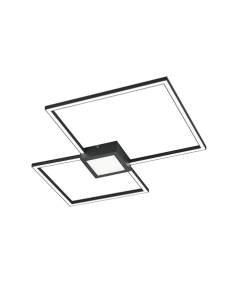Hydra Μοντέρνα Μεταλλική Πλαφονιέρα Οροφής με Ενσωματωμένο LED σε Μαύρο χρώμα 65cm Trio Lighting 676210342