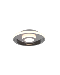 Ascari Μοντέρνα Μεταλλική Πλαφονιέρα Οροφής με Ενσωματωμένο LED σε Ασημί χρώμα 30cm Trio Lighting 680810306