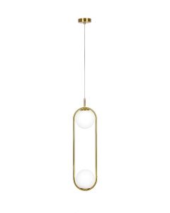 SE 110-2 PRATO PENDANT BRASS GOLD WITH 2 OPAL GLASSES Φ15 Γ4 HOMELIGHTING 77-4489