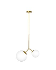 SE 110-15-23 PRATO PENDANT BRASS GOLD WITH 2 OPAL GLASSES Φ15,23 Γ4 HOMELIGHTING 77-4490