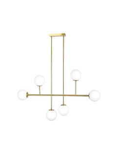 SE 110-6 PRATO PENDANT BRASS GOLD WITH 6 OPAL GLASSES Φ15 Γ4 HOMELIGHTING 77-4491