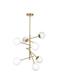 SE 110-7 PRATO PENDANT BRASS GOLD WITH 7 OPAL GLASSES Φ15 Γ4 HOMELIGHTING 77-4492