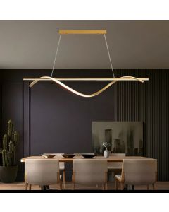 Φωτιστικό Κρεμαστό Αλουμίνιο Χρυσαφί 100x20cm Led 23w 3CCT 3000-4000-6500Κ SE LED 100 ONDAS PENDANT GOLD HOMELIGHTING 77-50451