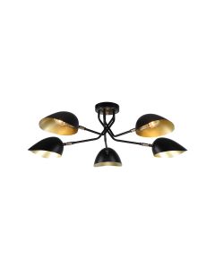 KQ 2759/5 ELIA BLACK AND ANTIQUE BRASS CEILING LAMP Ζ3 HOMELIGHTING 77-8103