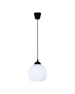 KQ 8865-1 SWIRL BLACK PENDANT WITH WHITE GLASS HOMELIGHTING 77-8197