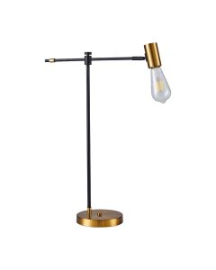 SE21-GM-36 ADEPT GOLD MATT & BLACK TABLE LAMP 1Β1 HOMELIGHTING 77-8276