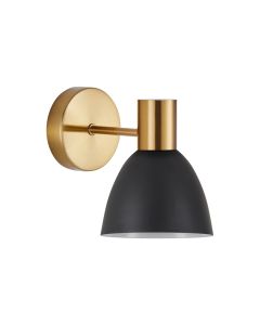 SE21-GM-16-MS2 ADEPT GOLD MATT WALL LAMP BLACK METAL SHADE+ HOMELIGHTING 77-8308