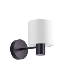 SE21-BL-16-SH1 BLACK WALL LAMP WHITE SHADE+ HOMELIGHTING 77-8312