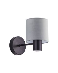 SE21-BL-16-SH2 ADEPT BLACK WALL LAMP GREY SHADE+ HOMELIGHTING 77-8313