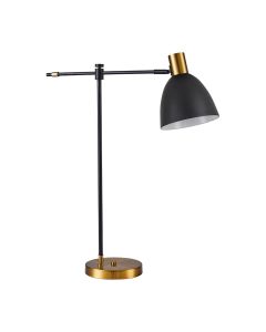 SE21-GM-36-MS2 ADEPT TABLE LAMP Gold Matt and Black Metal Table Lamp Black Metal Shade+ HOMELIGHTING 77-8342