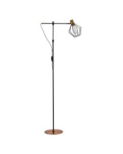 SE21-GM-39-GR1 ADEPT FLOOR LAMP Gold Matt and Black Metal Floor Lamp Black Metal Grid+ HOMELIGHTING 77-8348