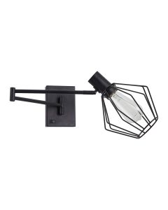 SE21-BL-52-GR1 ADEPT WALL LAMP Black Wall Lamp with Switcher and Black Metal Grid+ HOMELIGHTING 77-8381