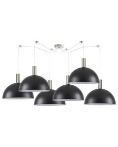 SE21-NM-4-NM6-MS40 ADEPT TUBE Nickel Matt Pendant Black Metal Shade+ HOMELIGHTING 77-8407