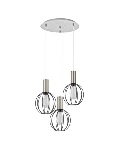 SE21-NM-4-3NM-GR2 ADEPT TUBE Nickel Matt Pendant Black Metal Grid+ HOMELIGHTING 77-8446