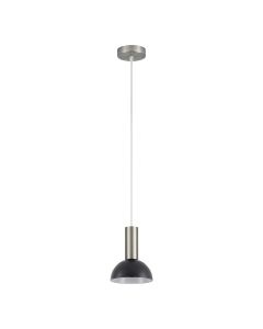 SE21-NM-4-MS3 ADEPT TUBE Nickel Matt Pendant Black Metal Shade+ HOMELIGHTING 77-8463