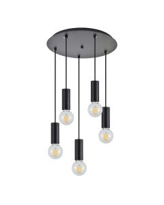 SE21-BL-4-5BL ADEPT TUBE Black Pendant+ HOMELIGHTING 77-8481