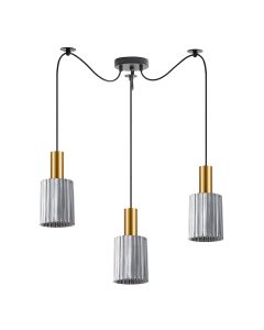 SE21-GM-4-BL3-GL1 ADEPT TUBE Gold Matt Pendant Smoked Glass+ HOMELIGHTING 77-8576