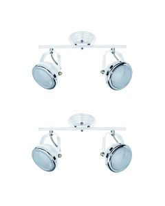 T12022A-2TU (x2) Juno Packet White adjustable spot with chrome ring and glass+ HOMELIGHTING 77-8854