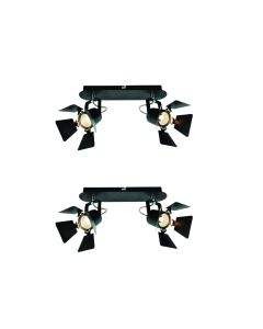 GU12015A-2B (x2) Mystik Packet Metal black ceiling lamp with rotating heads+ HOMELIGHTING 77-8865