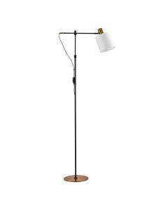 SE21-GM-39-SH1 ADEPT FLOOR LAMP Gold Matt and Black Metal Floor Lamp White Shade+ HOMELIGHTING 77-8870