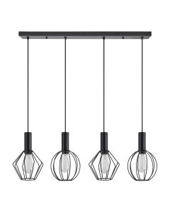 SE21-BL-4-4BL-GR12 ADEPT FLEX Black Pendant Black Metal Grid+ HOMELIGHTING 77-8907