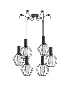 SE21-BL-4-BL6-GR12 ADEPT FLEX Black Pendant Black Metal Grid+ HOMELIGHTING 77-8908