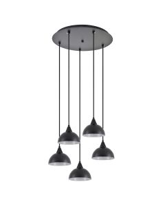 SE21-BL-B10-5BL-MS3 ADEPT PENDANT Black Metal Shade + HOMELIGHTING 77-9058