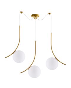 SE21-GM3-45 SCEPTRE GOLD MATT PENDANT OPAL GLASS+ HOMELIGHTING 77-9065