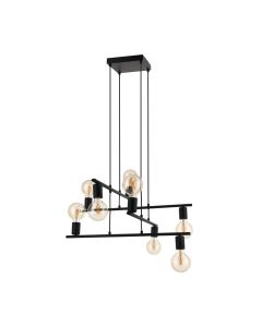 Κρεμαστό Φωτιστικό Μαύρο L65xH110cm Οκτάφωτο 8xE27 Eglo Mezzana 98909