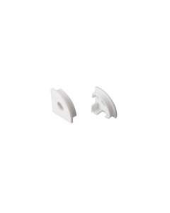 SET OF WHITE PLASTIC END CAPS FOR P161, 1PC WITH HOLE & 1 PC WITHOUT HOLE   ACA EP161