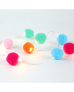 "WOVEN POM POM" 10 LED ΛΑΜΠ. ΣΕΙΡΑ ΜΠΑΤ(2xAA),WW, ΑΣΗΜΙ ΚΑΛ.ΧΑΛΚ.,IP20, 90+30cm, ΔΙΑΦ ΚΑΛ ΤΡΟΦ ACA F07101141