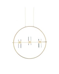ΚΡΕΜΑΣΤΟ Φ/Σ LED2835 12W ΧΡΥΣΟ ΑΛΟΥΜΙΝΙΟ 3000Κ 1080LM D53XH173CM IONIAN ACA JNEP12LED53GD