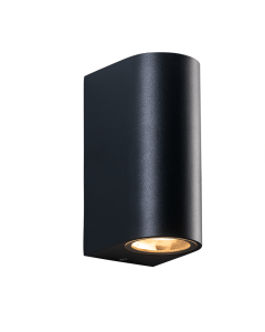 GU10 WALL LUMINAIRE 230V AC SAND BLACK IP65 MAX.2X35W ACA LG2202GU10B