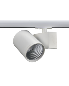 SAND WHITE LED TRACK LUMINAIRE 40W 4000K 1-PHASE 38° 4600LM 230V AC Ra80 5YRS ACA LISOR4040W2N