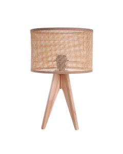 Επιτραπέζιο Φωτιστικό 24x36,5cm 1xE27 με Ξύλινη Βάση και Ψάθινο Καπέλο Etoile LM-414