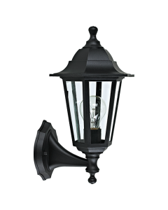 6S PLASTIC WALL GARDEN BLACK LUMINAIRE E27 IP44 ACA PLGQ1B