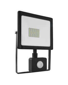 BLACK SENSOR LED SMD FLOOD LUMINAIRE IP66 30W 4000K 2550Lm 230V RA80 ACA Q3040S