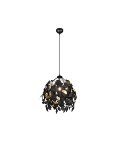 Leavy Μοντέρνο Κρεμαστό Φωτιστικό Μονόφωτο με Ντουί E27 σε Μαύρο Χρώμα Trio Lighting R10461932