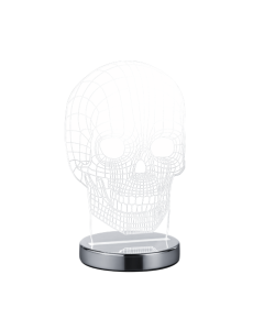 Skull Διακοσμητικό Φωτιστικό 3D Illusion LED σε Ασημί Χρώμα Trio Lighting R52461106