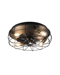 Ανεμιστήρας Οροφής Ø48cm 42w 4xE27 Remote Control Black Mat Trio Lighting Trondheim R61095032