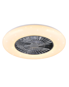 Ανεμιστήρας Οροφής Χρωμέ 59cm Led 39,6w 3000-6500K 3900lm Trio Lighting Visby R62402106