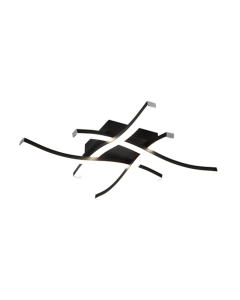 Route Μοντέρνα Μεταλλική Πλαφονιέρα Οροφής με Ενσωματωμένο LED σε Μαύρο χρώμα 46cm Trio Lighting R62474432