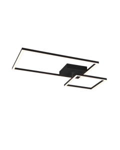 Padella Μοντέρνα Μεταλλική Πλαφονιέρα Οροφής με Ενσωματωμένο LED σε Μαύρο χρώμα 63cm Trio Lighting R62642432
