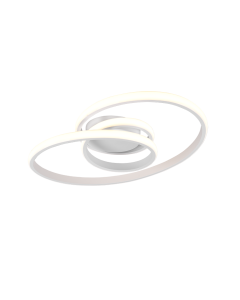 Sansa Μοντέρνα Μεταλλική Πλαφονιέρα Οροφής με Ενσωματωμένο LED σε Λευκό χρώμα 53cm Ματ Trio Lighting R62751131