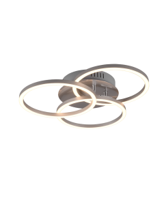Circle Μοντέρνα Μεταλλική Πλαφονιέρα Οροφής με Ενσωματωμένο LED σε Ασημί χρώμα 43cm Trio Lighting R62823107